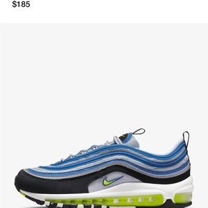 Women’s Nike Air Max 97 size 7 1/2 blue, silver,black &yellow. Brand new!